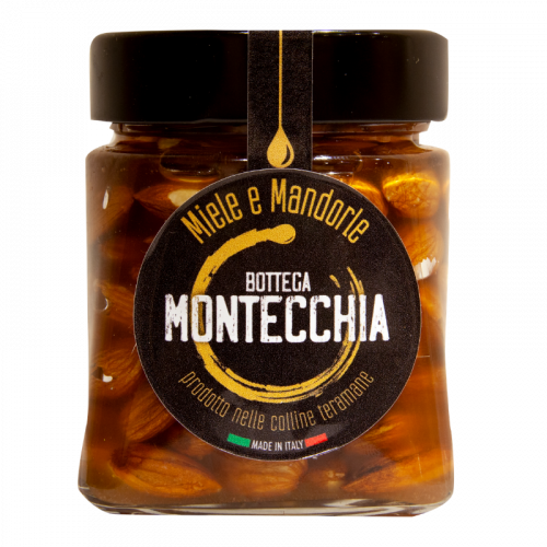 miele 370ml con mandorle biologico senza trattamenti Bottega Montecchia a Teramo in Abruzzo