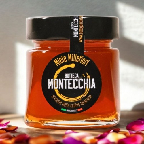 miele millefiori 110ml biologico senza trattamenti Bottega Montecchia a Teramo in Abruzzo