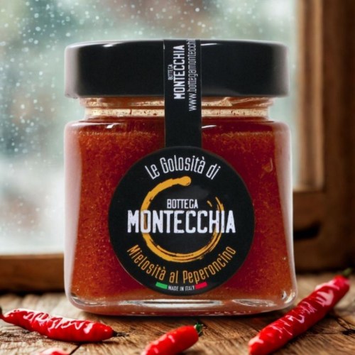 miele piccante al peperoncino 110ml biologico senza trattamenti Bottega Montecchia a Teramo in Abruzzo